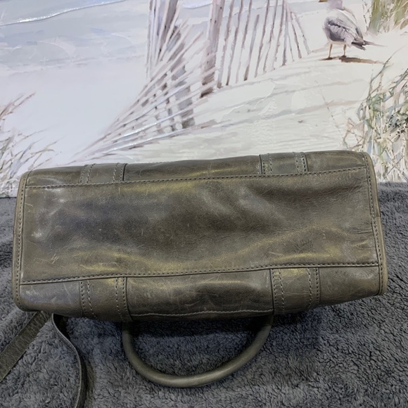 🖤🩶Frye Melissa Zip Satchel Leather Handbag Shoulder/Crossbody Carbon $388 - Picture 12 of 16